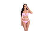 Pink Lipstick Neon Dreams 2 Piece Womens Bra Set OS Pink - - Bras and Bra Sets